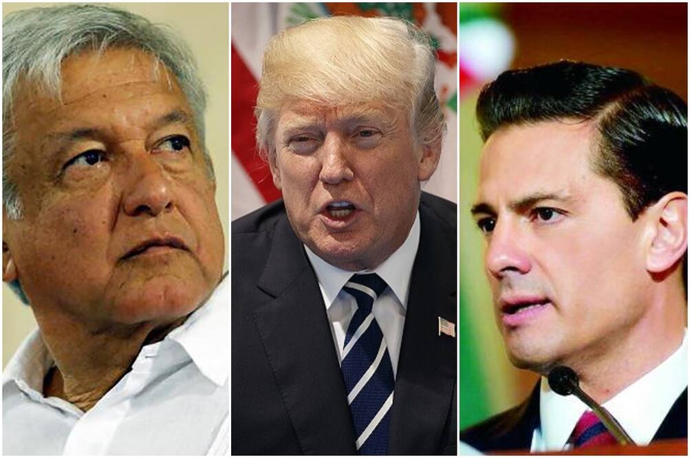 Andrés Manuel López Obrador, Donald Trump y Enrique Peña Nieto. Foto: Especial