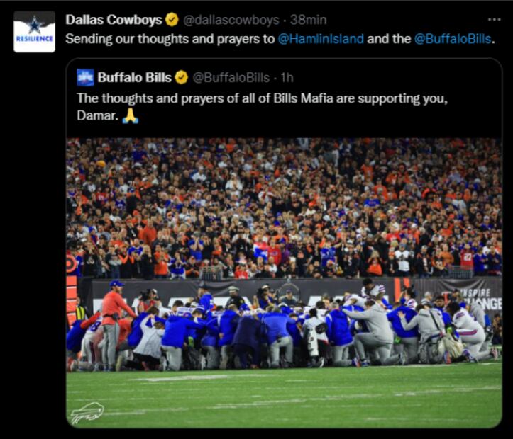 El mundo de la NFL reacciona al accidente de Damar Hamlin