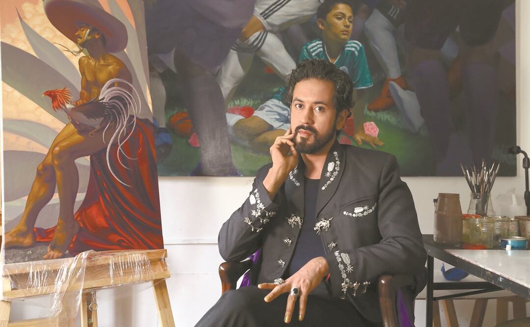 El pintor Fabián Cháirez dice que en Europa el recibimiento a su obra ha sido positivo, muy diferente en comparación con México. Foto: DIEGO SIMÓN SÁNCHEZ. EL UNIVERSAL