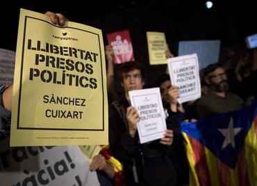 Protestan en Cataluña por arresto de líderes independentistas