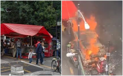 Se incendia puesto de comida afuera del Metro Chilpancingo