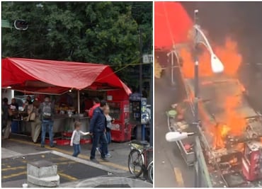 Se incendia puesto de comida afuera del Metro Chilpancingo