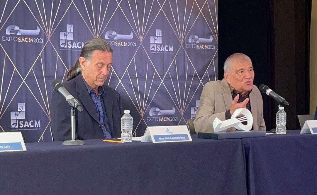 Martín Urieta, Presidente de la SACM, fue el encargado de dar los pormenores del reconocimiento a Lolita de la Colina. Foto: Twitter de la SACM