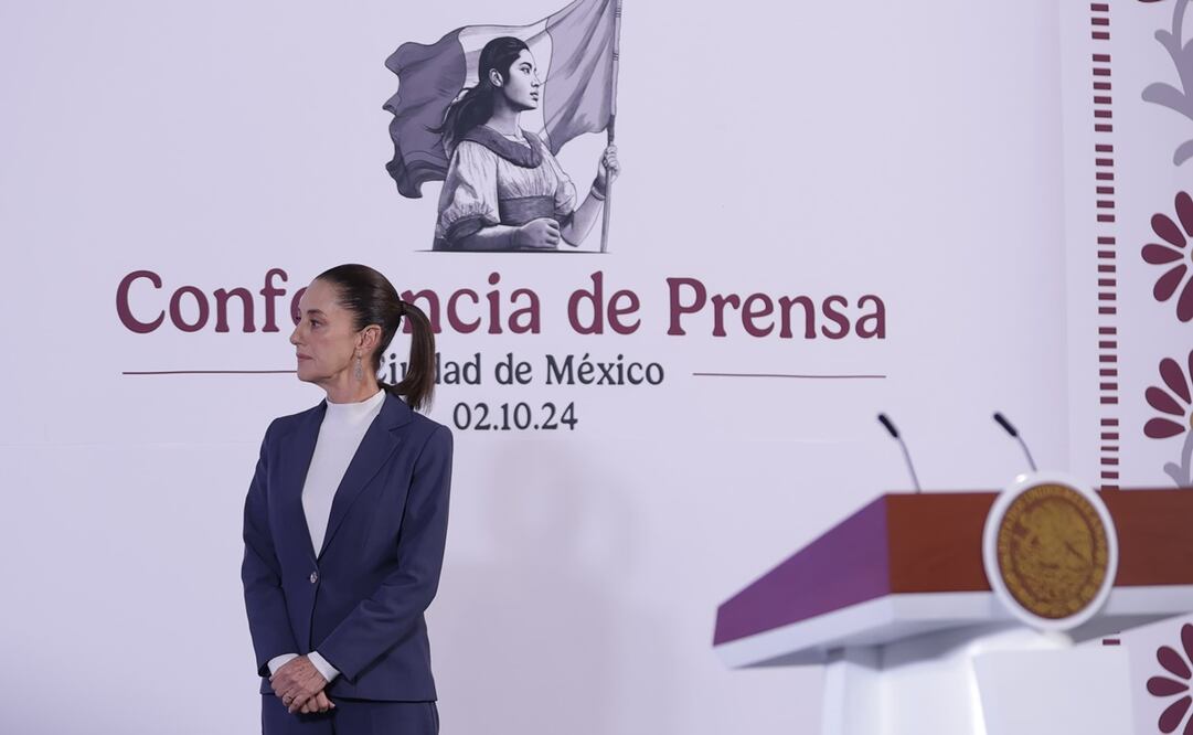 En el Salón Tesorería, Claudia Sheinbaum describió el calendario semanal de cómo van a estar conformadas estas conferencias. Foto: Fernanda Rojas / EL UNIVERSAL