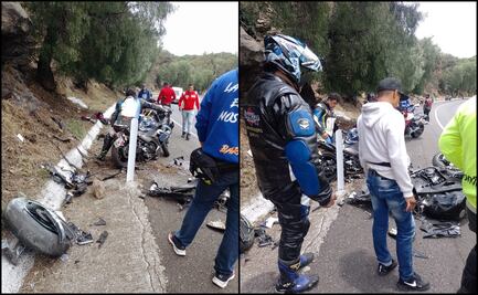 Motociclistas se accidentan sobre la México-Cuernavaca; hay tres lesionados