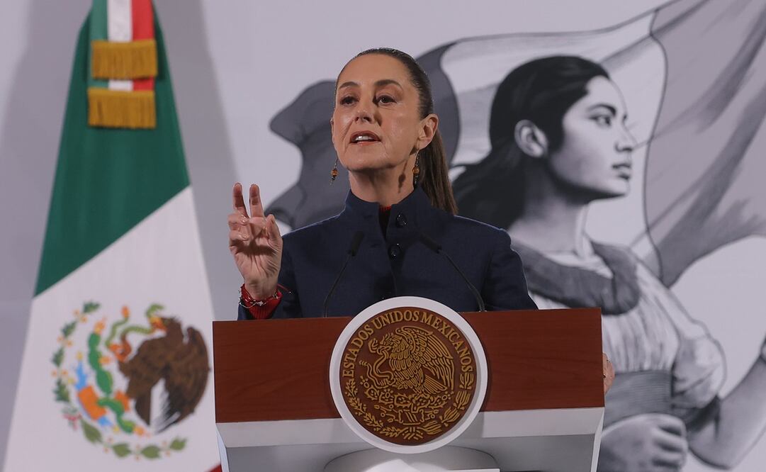 Conferencia de prensa de la presidenta Claudia Sheinbaum en el Palacio Nacional. Foto: Gabriel Pano / EL UNIVERSAL