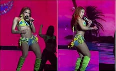 Yeri Mua prueba marihuana en el escenario del Festival de Veracruz: "un favor a la Marina, déjenos fumar"