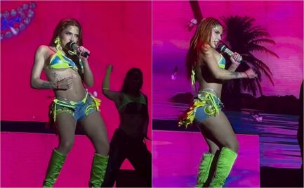 Yeri Mua prueba marihuana en el escenario del Festival de Veracruz: "un favor a la Marina, déjenos fumar"