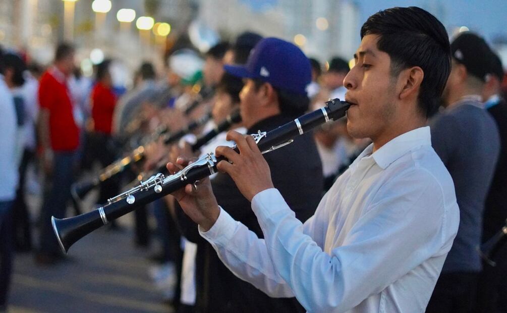 Mazatlán logra Récord Guinness con la banda más grande de México. Foto: Gobierno Municipal de Mazatlán