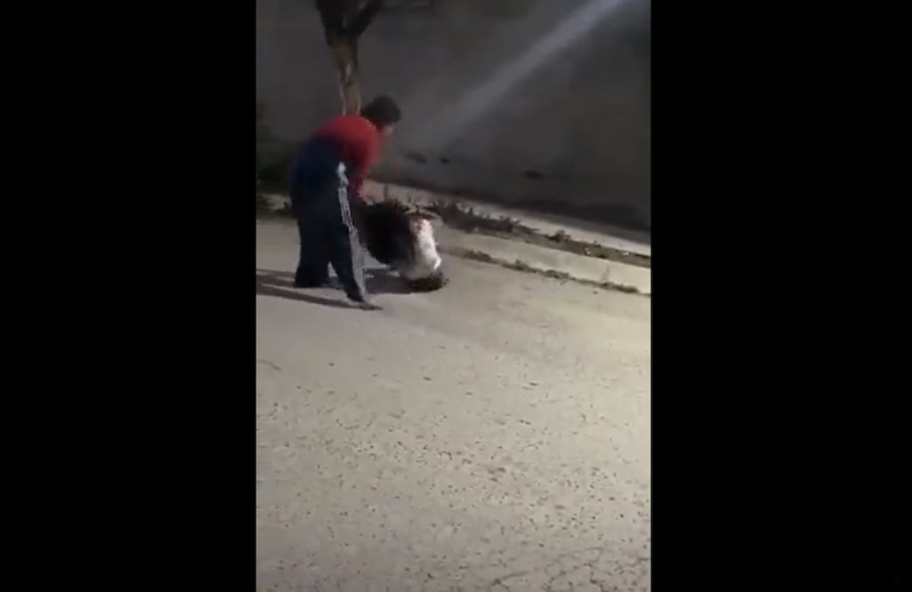 Captura tomada de video de la agresión de una mujer a su presunta hija