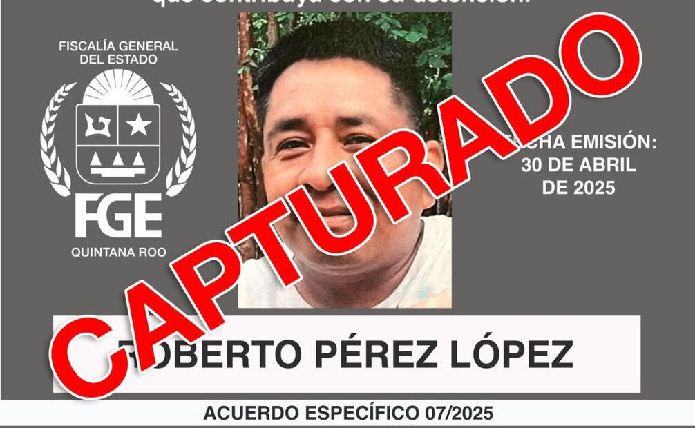 Detienen en Quintana Roo a expolicía implicado en desaparición de dos personas en 2020 (17/11/2025). Foto: Especial