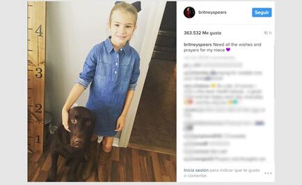 Britney Spears pide oraciones por la salud de su sobrina