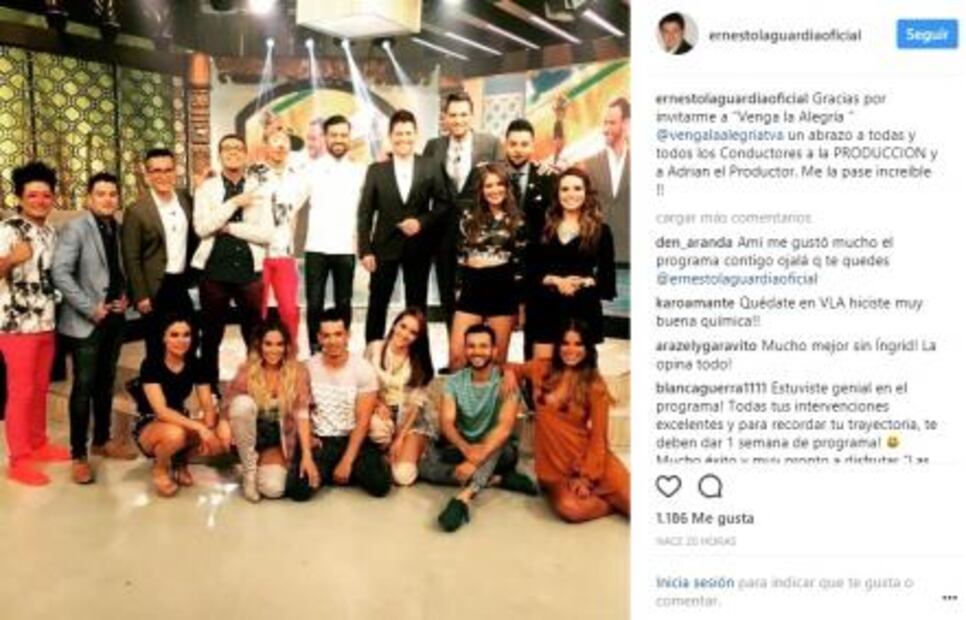 “Me siento como en mi casa", dice Ernesto Laguardia en "Venga la alegría"