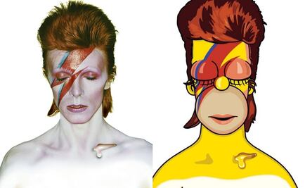 Homero Simpson, al estilo David Bowie