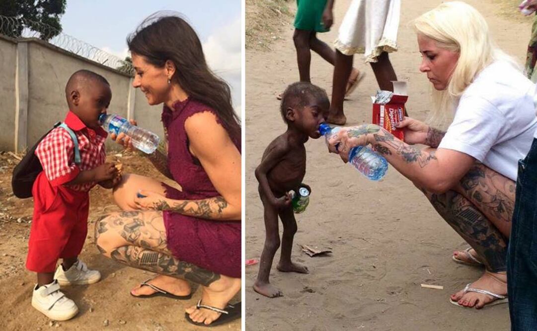 Hace un año, una activista encontró a Hope desnutrido, desnudo y mendigando por comida tras ser abandonado por sus padres que lo acusaron de ser “brujo”; hoy, es un niño completamente nuevo y ha comenzado a ir a la escuela (Foto: Facebook DINNødhjælp)