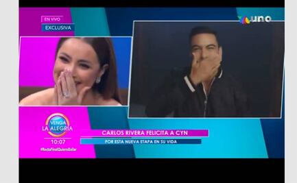 Cynthia Rodríguez se despide de "Venga la Alegría" y Carlos Rivera la sorprende con mensaje en vivo