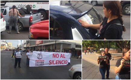Pegan calcomanías para exigir justicia por Javier Valdez