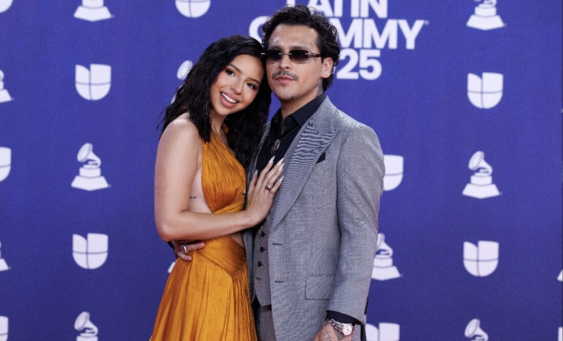 Ángela Aguilar y Christian Nodal en los Latin Grammy 2025.
FOTO: EFE/EPA/CRISTOBAL HERRERA-ULASHKEVICH.