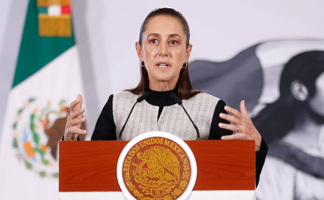 La presidenta Claudia Sheinbaum en la “Mañanera del Pueblo” del 3 de agosto de 2026 en Palacio Nacional. Foto: Diego Simón Sánchez/ EL UNIVERSAL