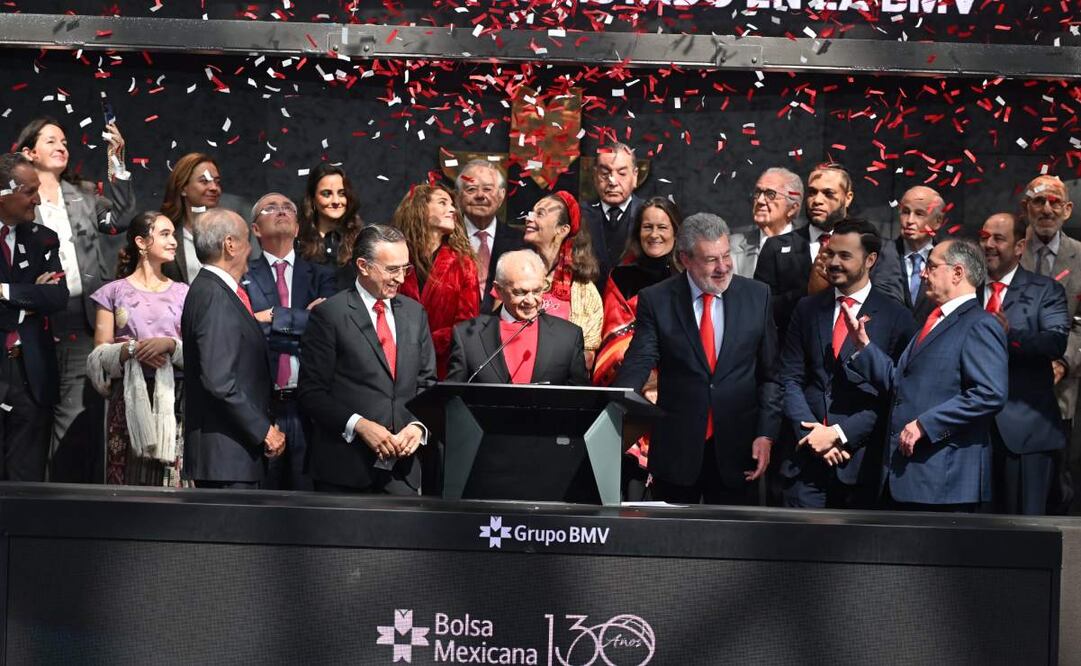 Los Diablos Rojos del México, encabezados por Alfredo Harp Helú, ingresan a la Bolsa Mexicana de Valores, 09 de enero de 2025. Foto: X @DiablosRojosMX