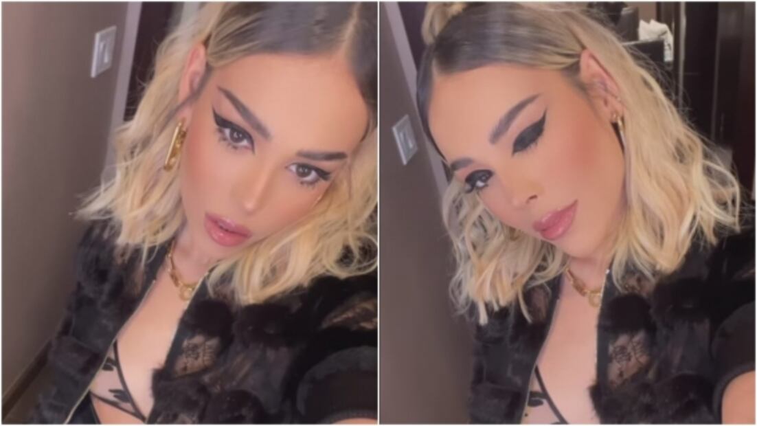 Con sexy look total black, Danna Paola promociona su canción "Cachito"