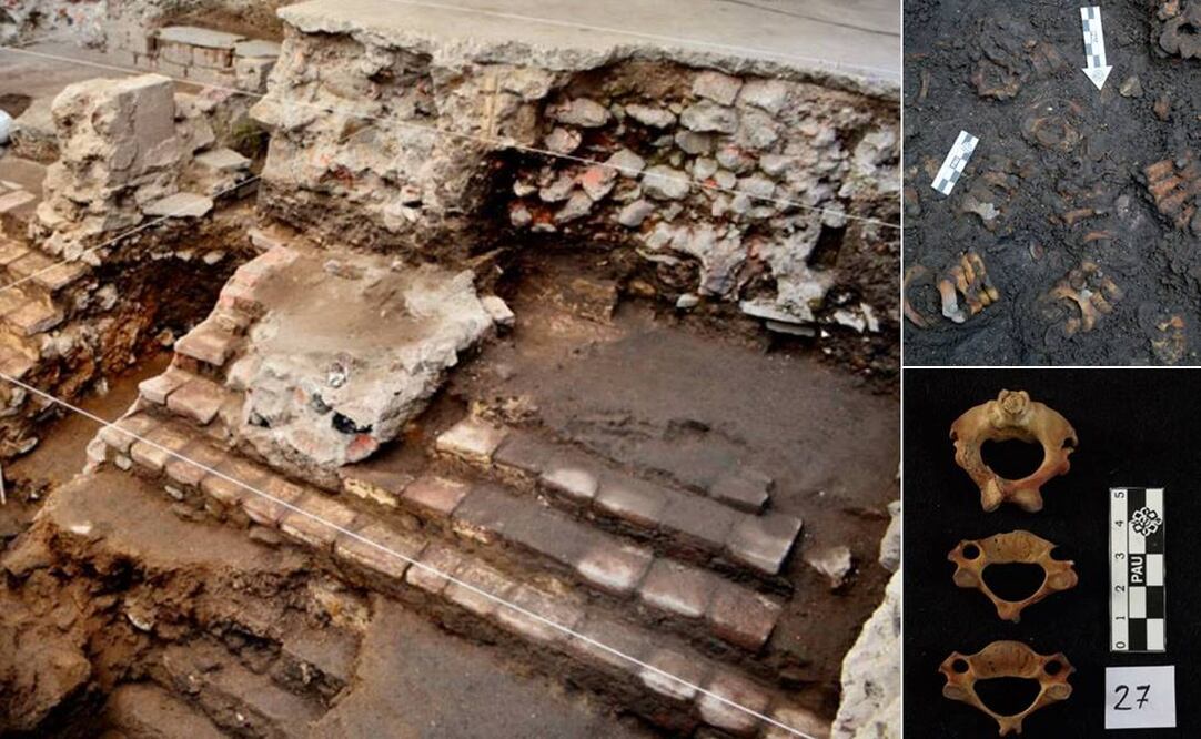 En el sitio se detectó además una ofrenda con características únicas, conformada por vértebras cervicales humanas, lo que sugiere una clara relación entre el Juego de Pelota, la decapitación y la fertilidad. (FOTO: INAH)