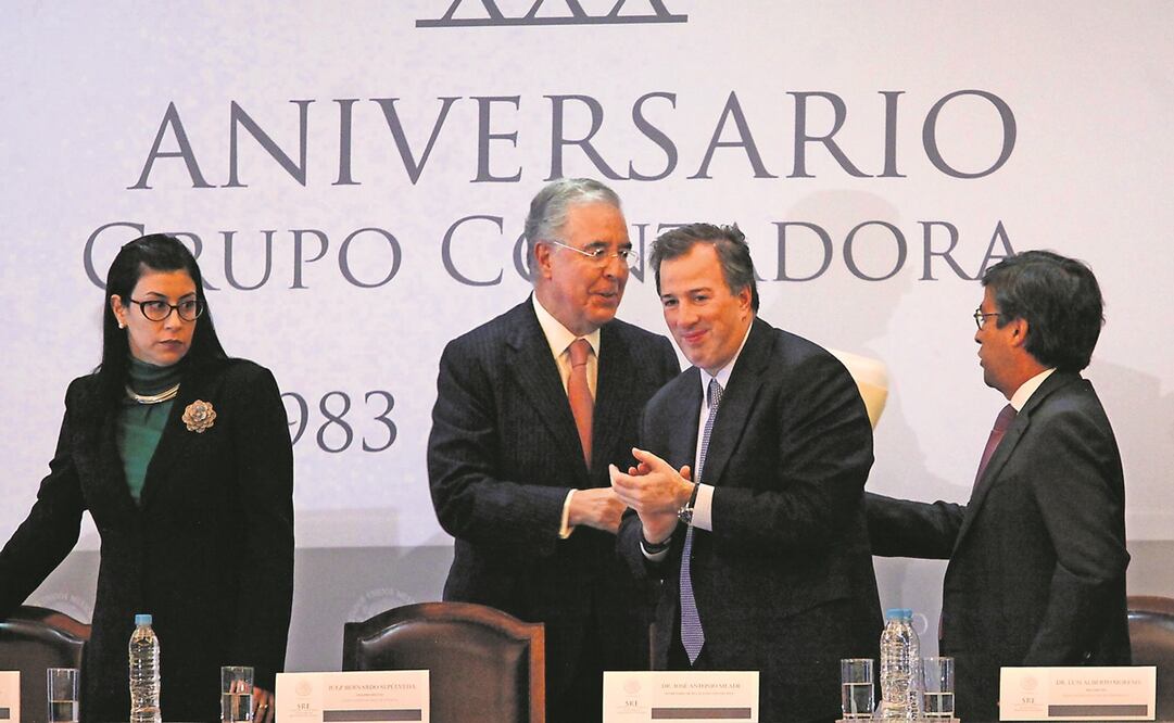 El entonces canciller José Antonio Meade (tercero de izq. a der.), en el 30 aniversario del Grupo Contadora, en la sede de la Cancillería. Foto: Archivo / EL UNIVERSAL