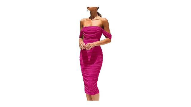 PRETTYGARDEN - Vestido de fiesta strapless