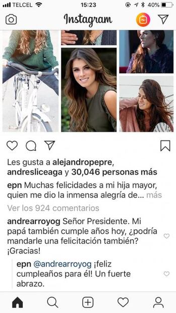 Peña Nieto felicita a su hija Paulina por su cumpleaños 23