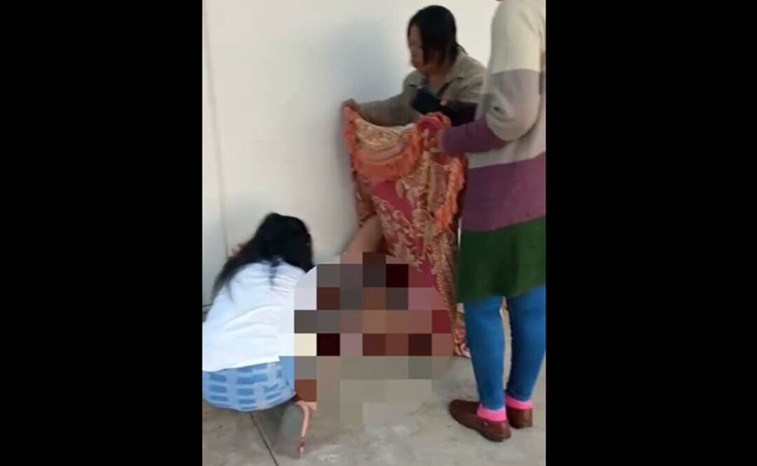 La mujer entro en labor pero no la atendieron. Foto: Captura de video