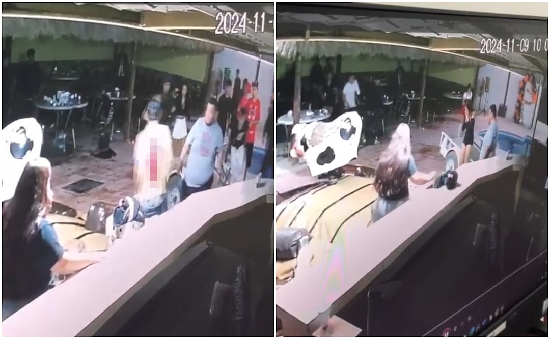 Byron Alberto Sonora Hernández fue atacado durante una fiesta en la Quinta San Ignacio en Torreón, Coahuila (16/11/2024). Foto: Captura de video