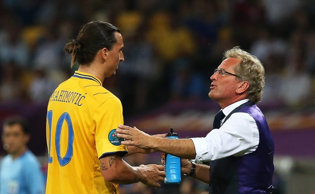Zlatan y Erik Hamren (EFE/ ARCHIVO EL UNIVERSAL)