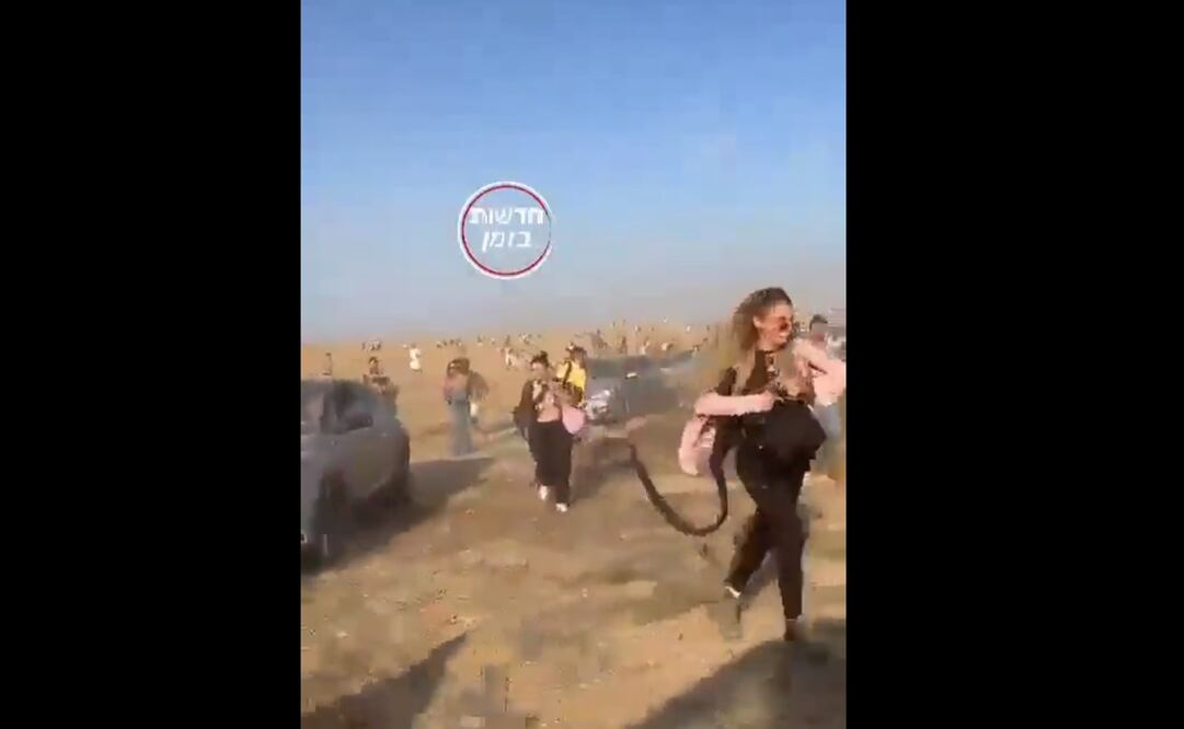 La fiesta se desarrollaba cerca del Kibbutz Re'im, cerca de la Franja de Gaza, cuando Hamas disparó los primeros cohetes el sábado por la mañana. Foto: tomada de video