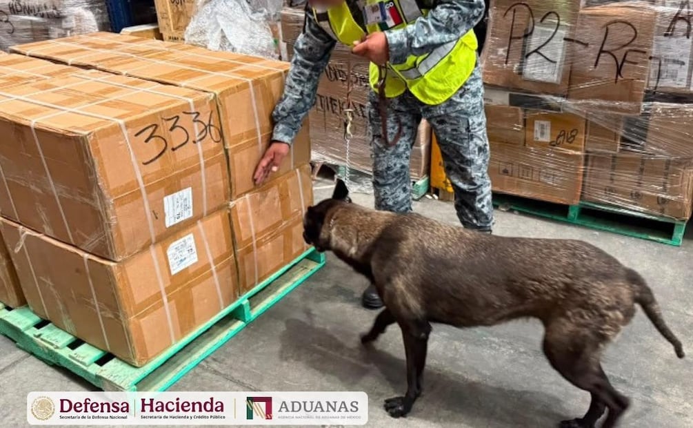 Aduanas de México decomisa 60 mil cajetillas de cigarrillos en el AIFA procedentes de Bangkok, Tailandia (04/07/2026). Foto: Especial