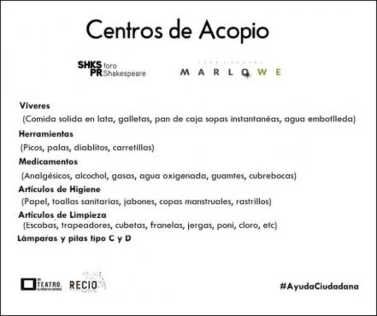 Teatros en la CDMX se convierten en centros de acopio 