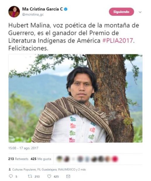 Hubert Martínez Calleja gana premio de Literaturas Indígenas