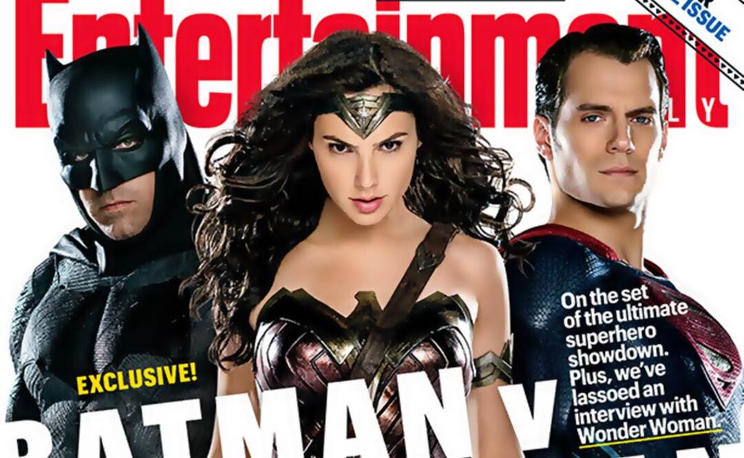  The cover presents the triumvirat of characters to be played by Ben Affleck, Henry Cavill and Gal Gadot. (Photo: Twitter Entertainment Weekly) 