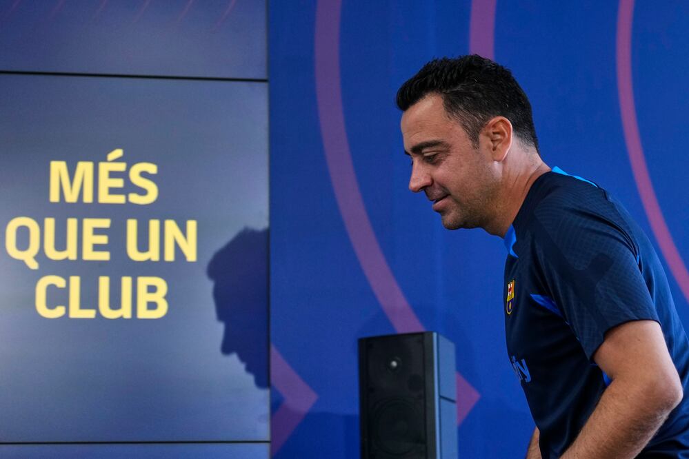 Rueda de prensa de Xavi Hernández / Foto: EFE