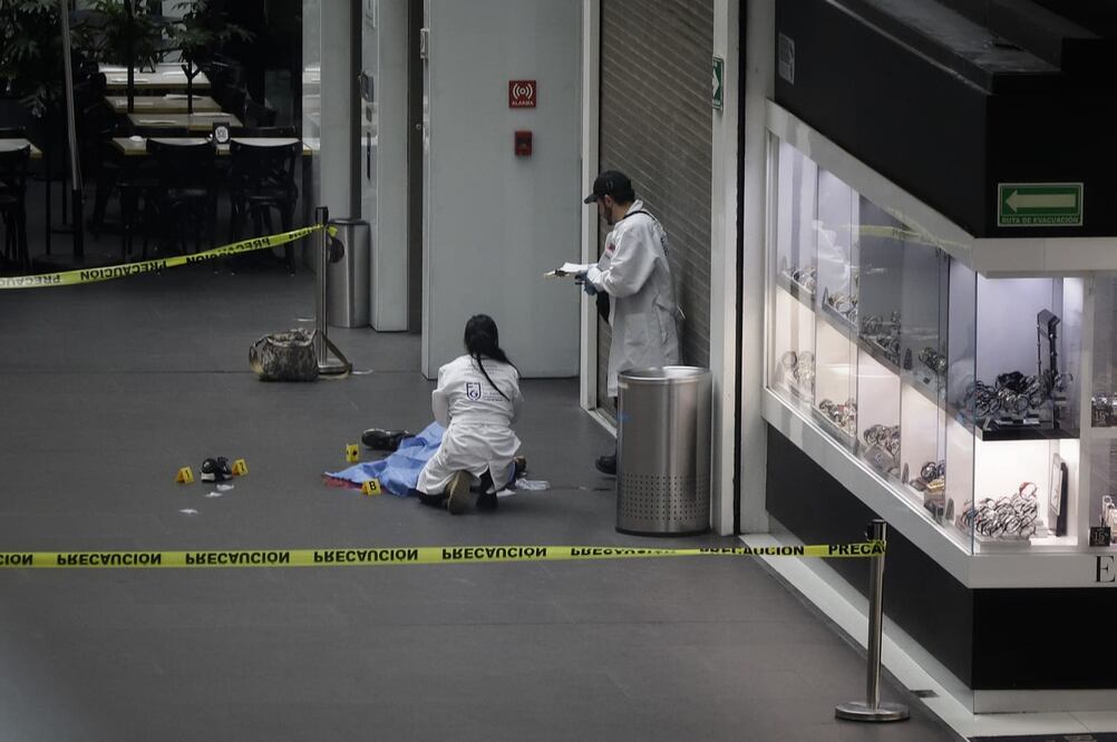 Un hombre se arrojó de la parte superior de la plaza comercial ubicada en paseo de la Reforma número 222; perdió la vida al caer.  Foto: Fernanda Rojas/El Universal