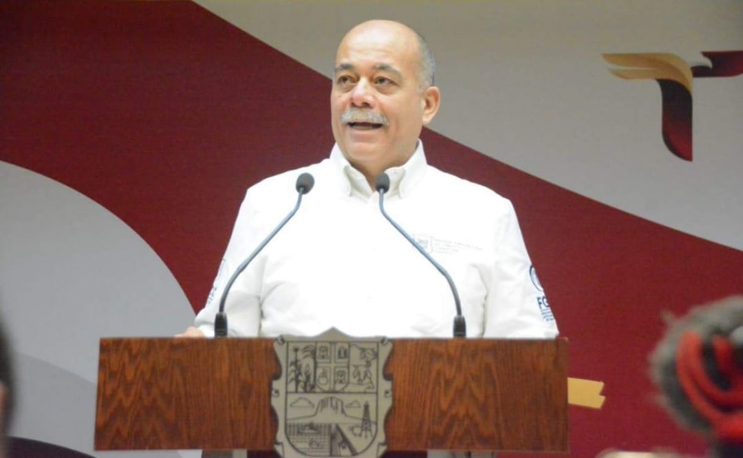 Jesús Eduardo Govea Orozco, Fiscal Anticorrupción en Tamaulipas durante una conferencia de prensa que ofreció en palacio de Gobierno del Estado (28/01/2025). Foto: Especial