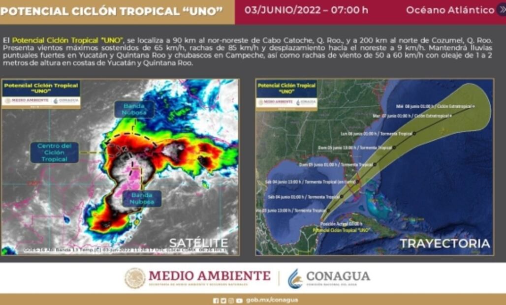 Prevén formación de ciclón "Alex" en costas de Quintana Roo 