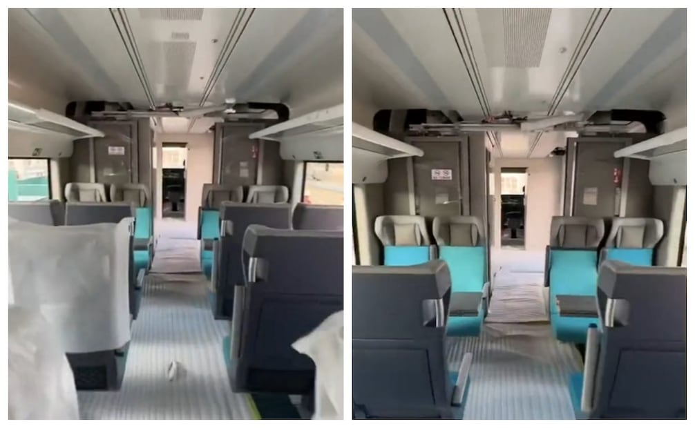 Así son los asientos del tren maya. Imagen: Twitter.
