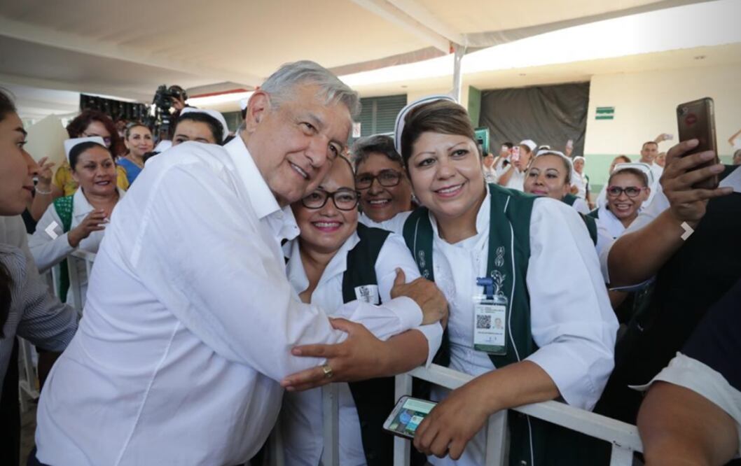 El día de ayer viernes, el presidente Andrés Manuel López Obrador diálogo con la comunidad del Hospital Rural Río Grande, Zacatecas. Foto: Presidencia