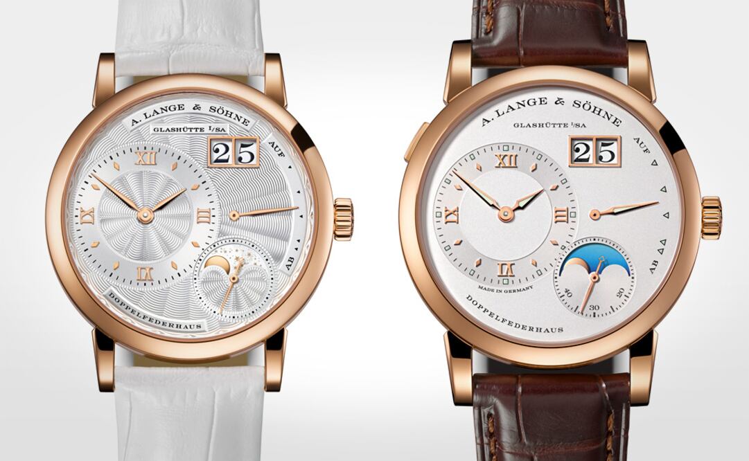 Oro rosa, calibre automático y la función más romántica, las fases lunares, animan a esta pareja de alto desempeño amoroso.