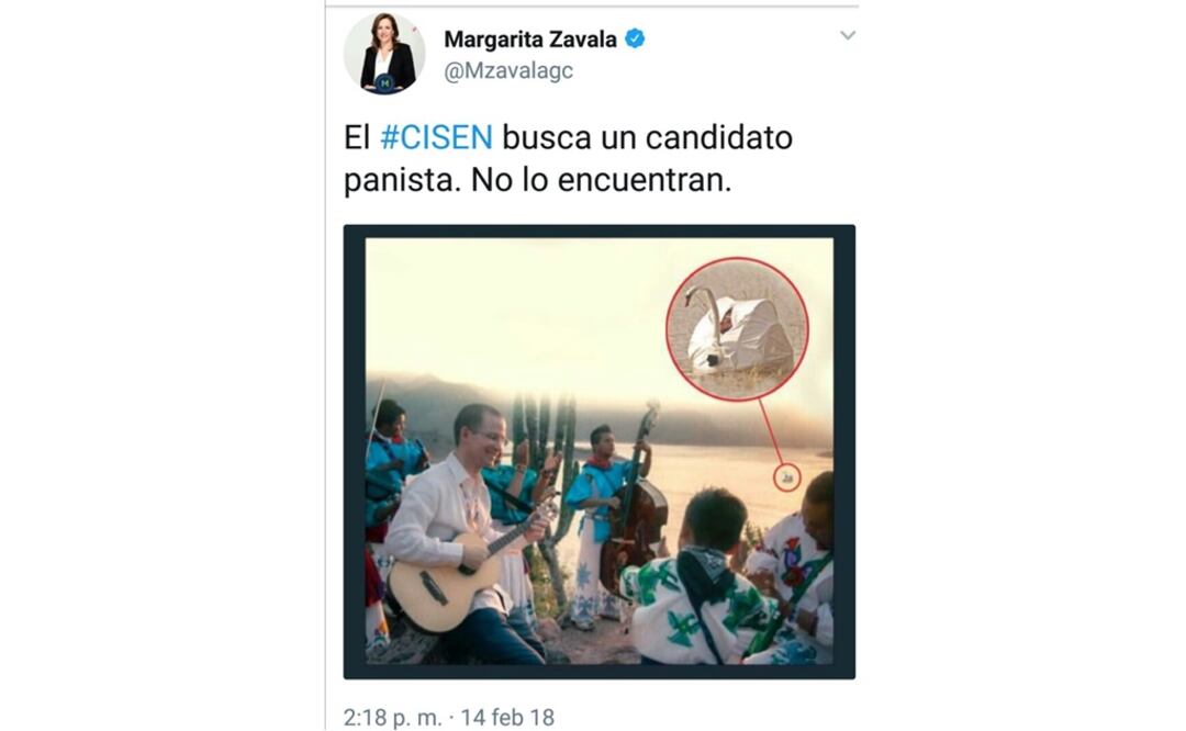 Margarita Zavala compartió esta imagen. /Tomada de @Mzavalagc