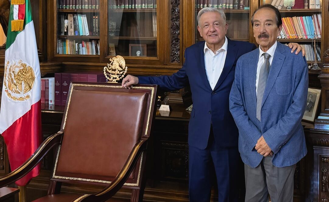 El presidente López Obrador con Jesús Martín del Campo. Foto: Tomada de la cuenta de X de @lopezobrador_