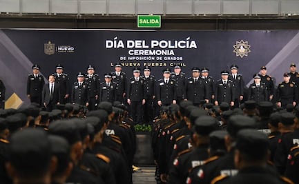 Fuerza Civil reconoce a más de 500 policías con ascensos durante el Día del Policía en Nuevo León