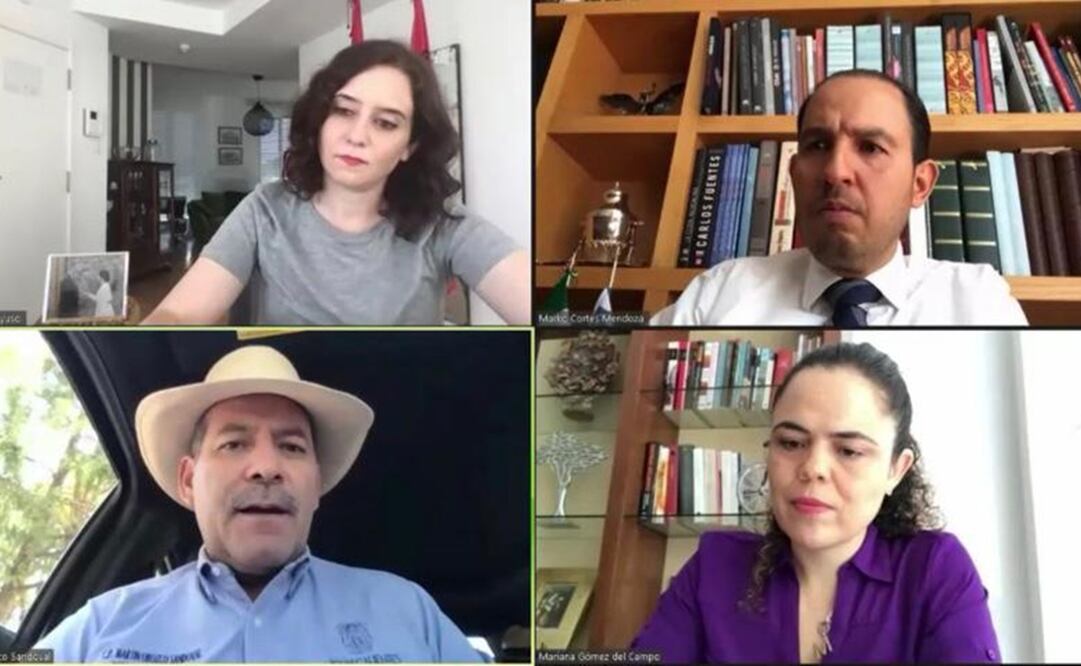 Videoconferencia “La experiencia de la Comunidad de Madrid frente al COVID-19”. Foto: Twitter / @MartinOrozcoAgs