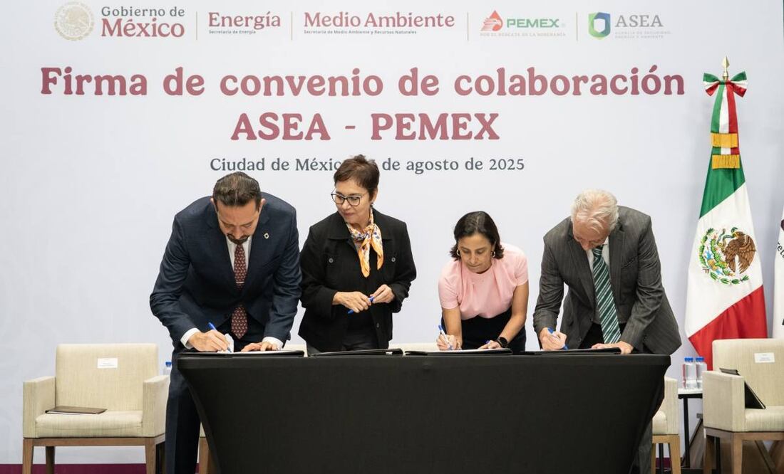 Pemex, Asea y Semarnat firman convenio. Foto: Especial