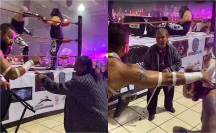 VIDEO: Abuelita agarra a bastonazos a luchador profesional en plena función